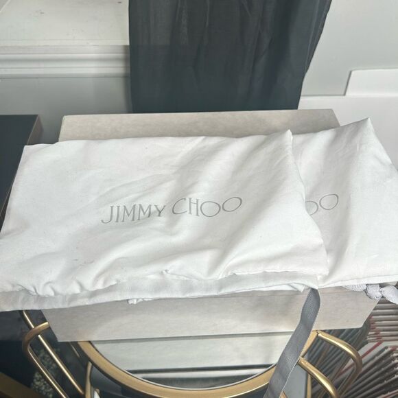 Jimmy Choo Bing 100 Patent Leather Mules with Crystal Strap Heels - Picture 7 of 10